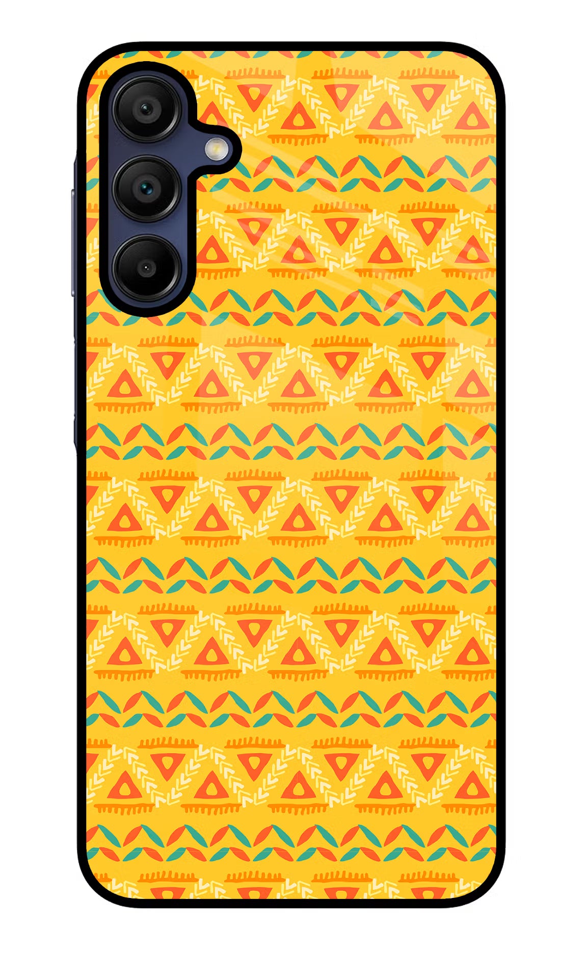 Tribal Pattern Samsung A15 5G Glass Case Back Cover by Casekaro