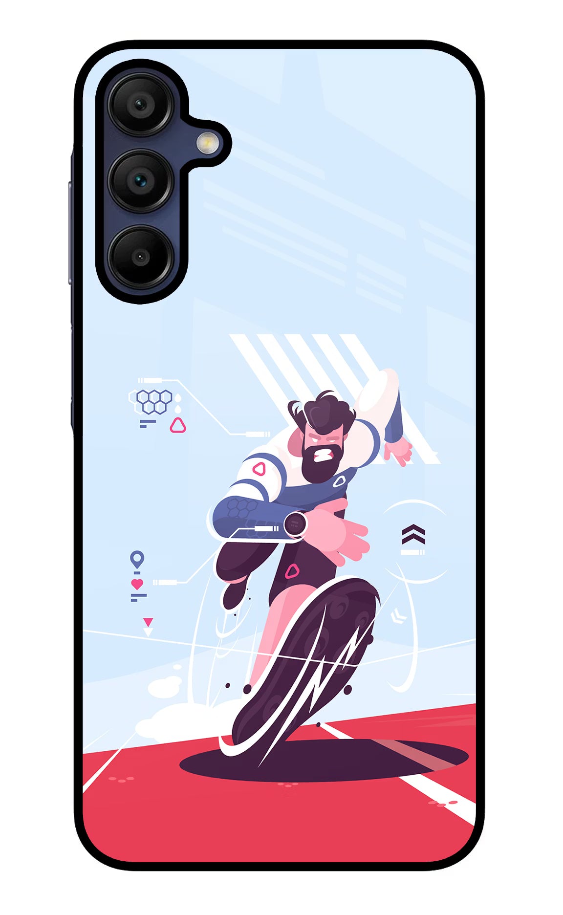 Run Pro Samsung A15 5G Glass Case Back Cover by Casekaro