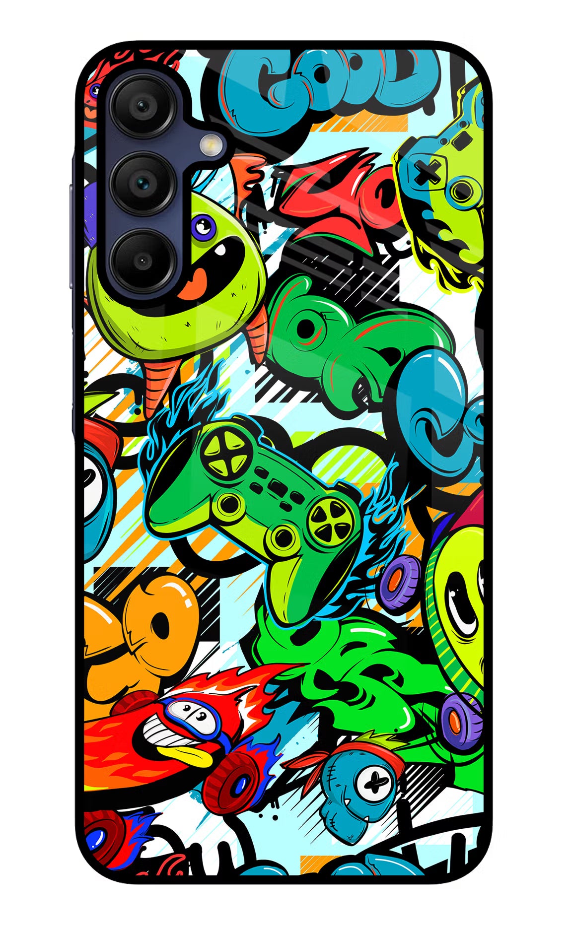 Game Doodle Samsung A15 5G Glass Case Back Cover by Casekaro