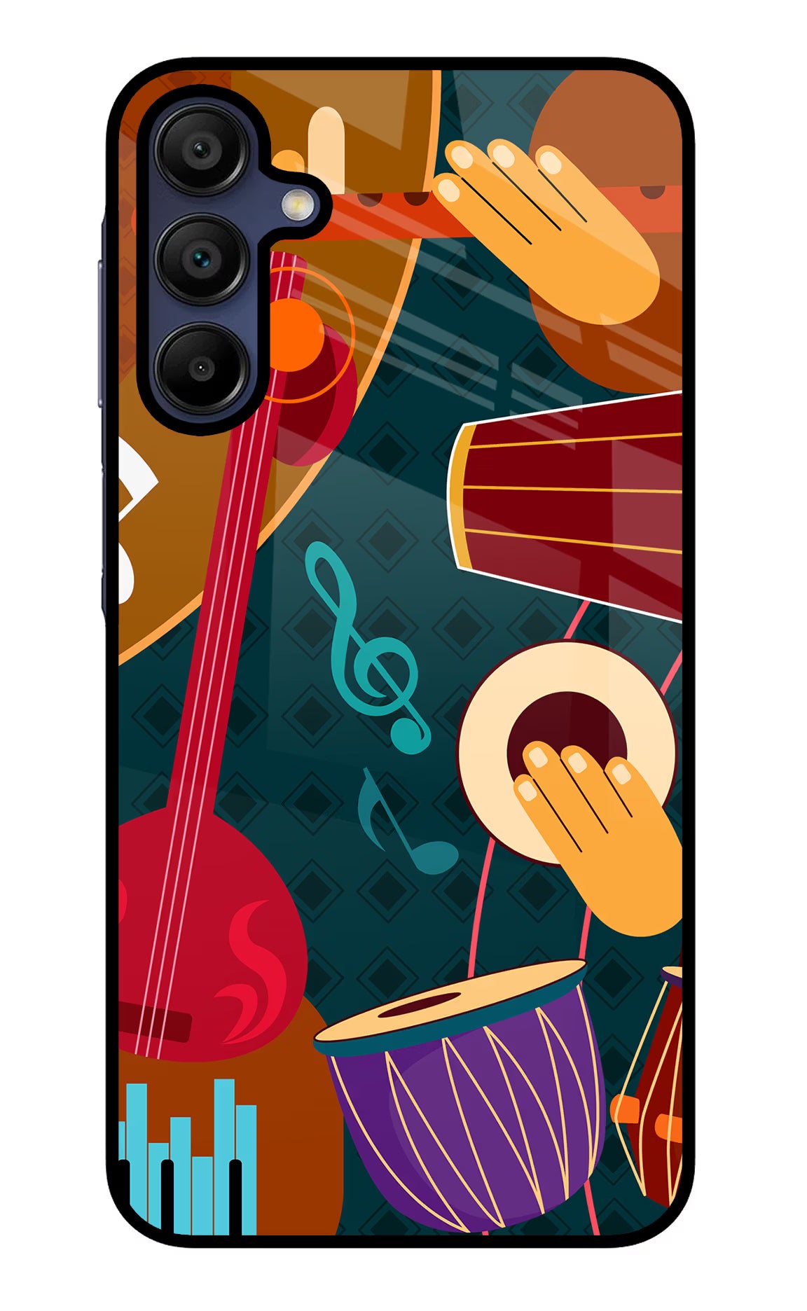 Music Instrument Samsung A15 5G Glass Case Back Cover by Casekaro