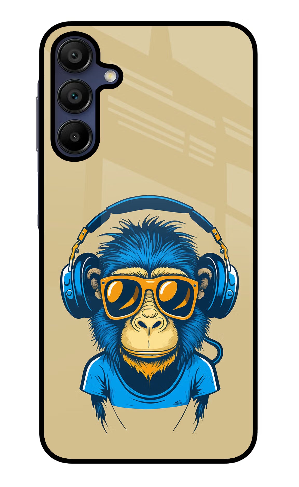 Monkey Headphone Samsung A15 5G Glass Case Back Cover by Casekaro
