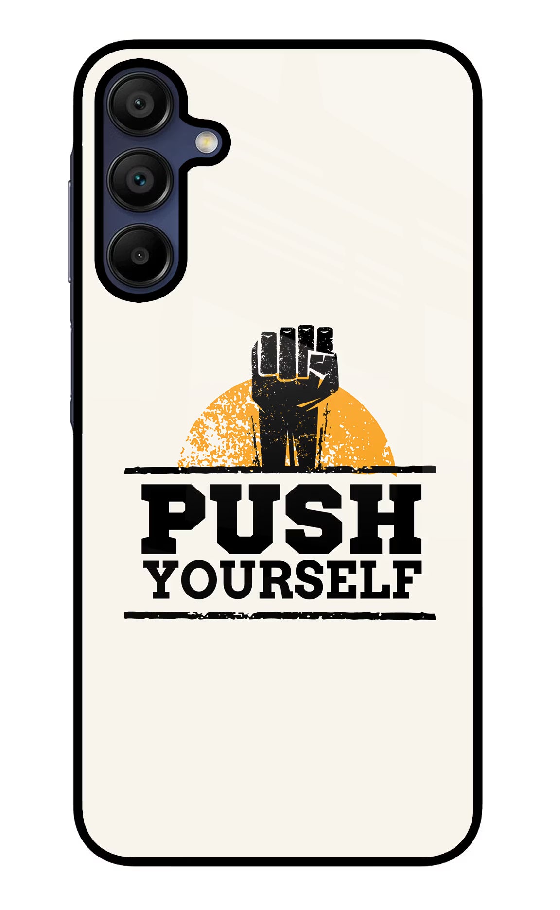 Push Yourself Samsung A15 5G Glass Case Back Cover by Casekaro