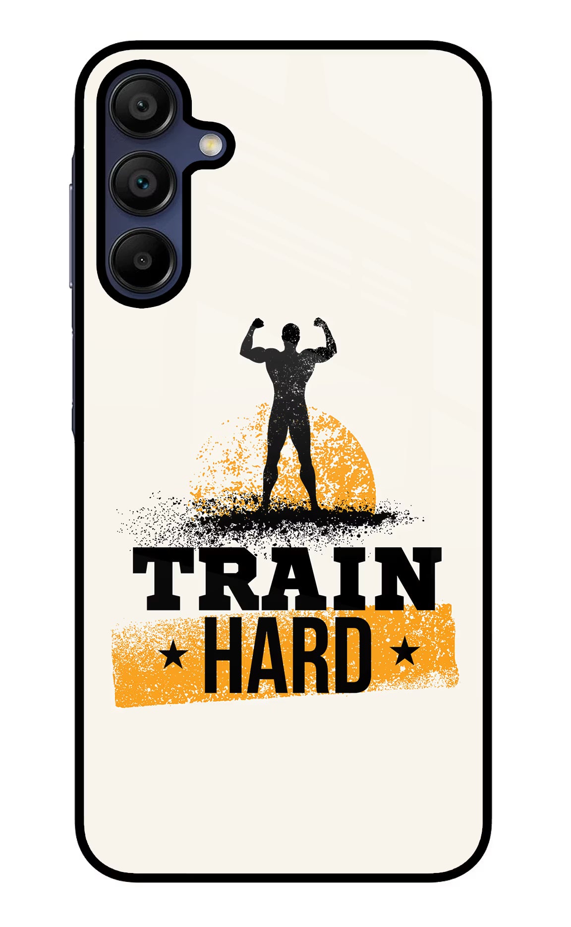 Train Hard Samsung A15 5G Glass Case Back Cover by Casekaro