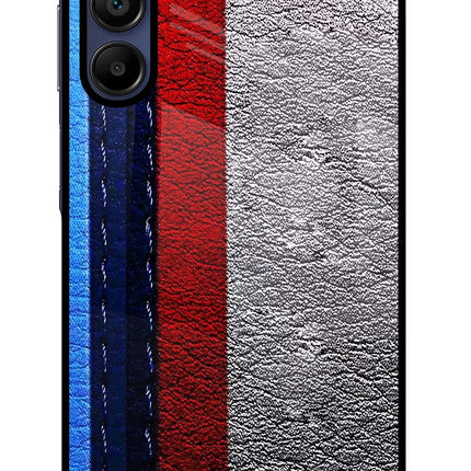 BMW Stripes Samsung A15 5G Glass Case Back Cover by Casekaro