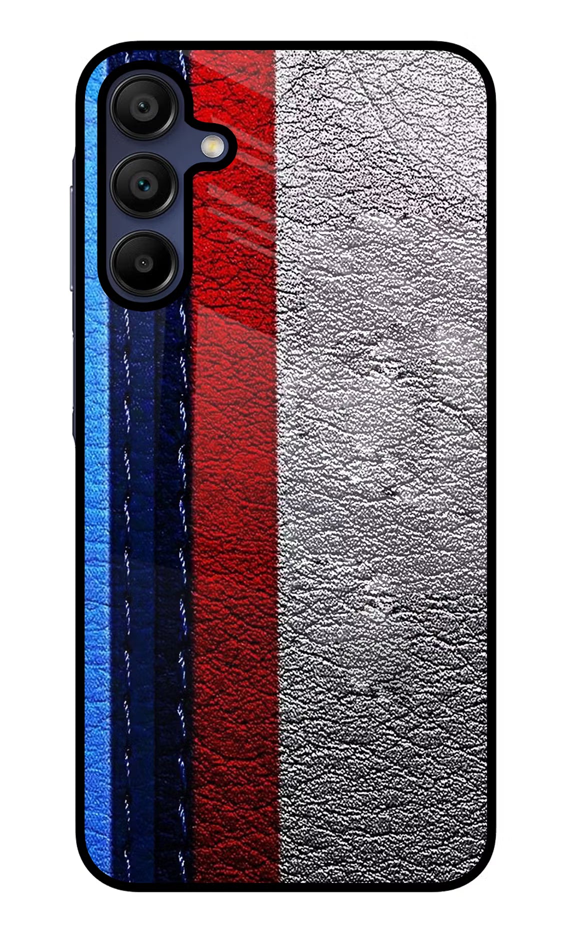 BMW Stripes Samsung A15 5G Glass Case Back Cover by Casekaro