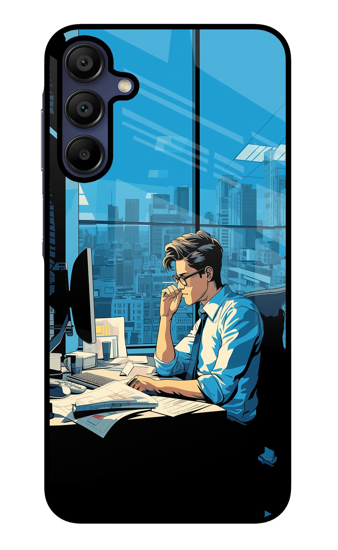 Focused Hustler (AI Generated) Samsung A15 5G Glass Case Back Cover by Casekaro