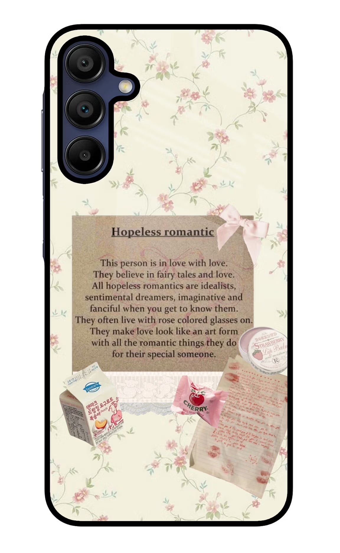 Hopeless Romantic Samsung A15 5G Glass Case Back Cover by Casekaro