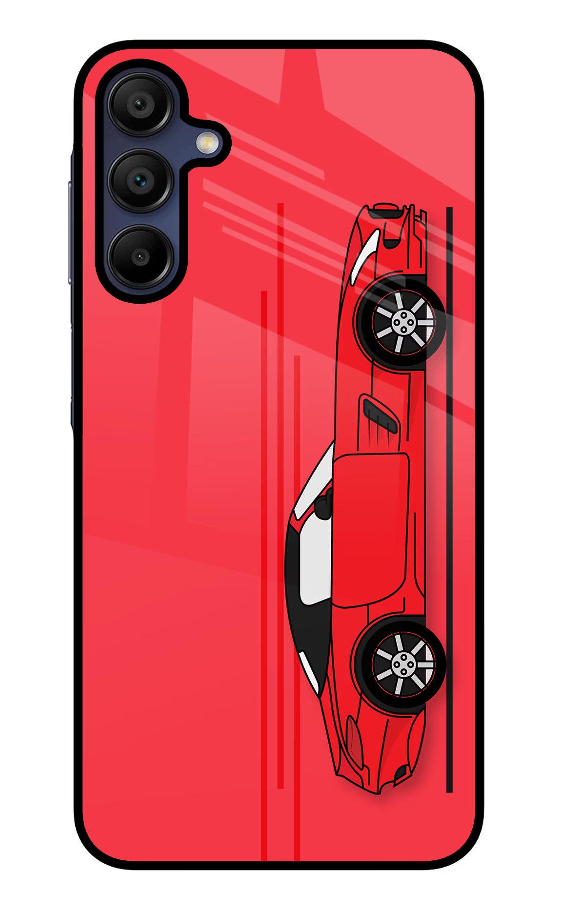 Red Velocity Samsung A15 5G Glass Case Back Cover by Casekaro