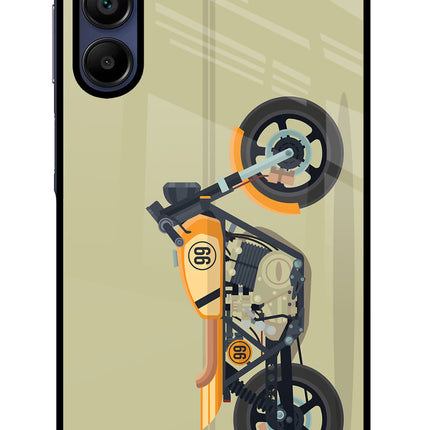 Vertical Speedster Samsung A15 5G Glass Case Back Cover by Casekaro