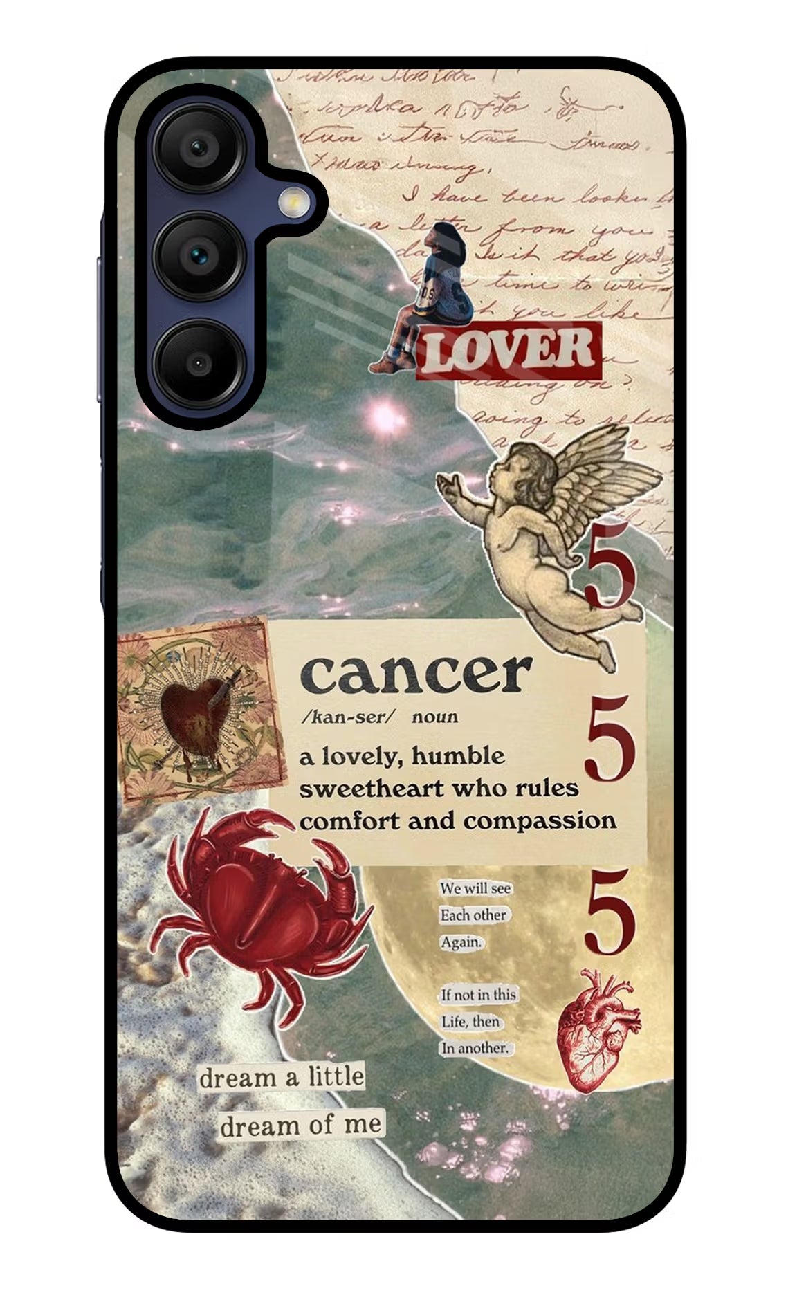 Cancer Zodiac Samsung A15 5G Glass Case Back Cover by Casekaro