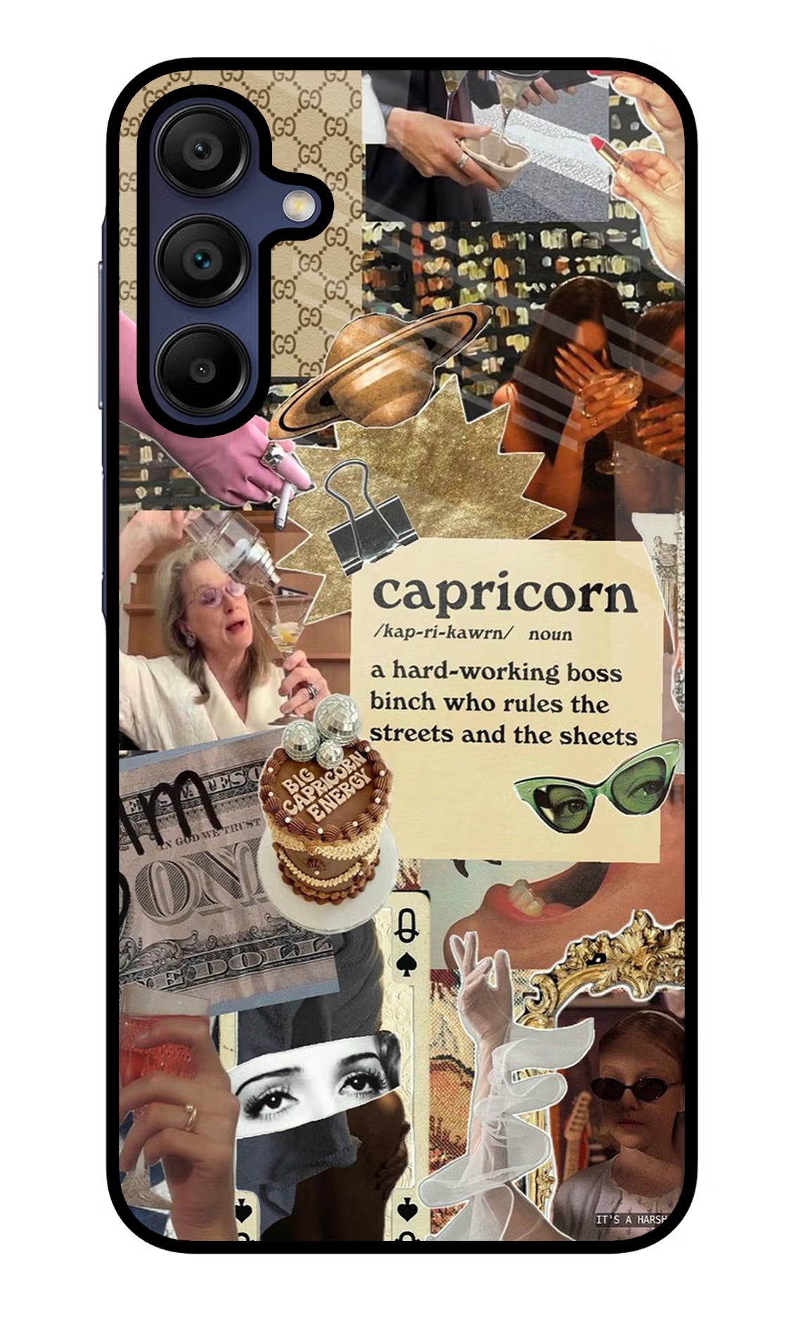 Capricorn Zodiac Samsung A15 5G Glass Case Back Cover by Casekaro