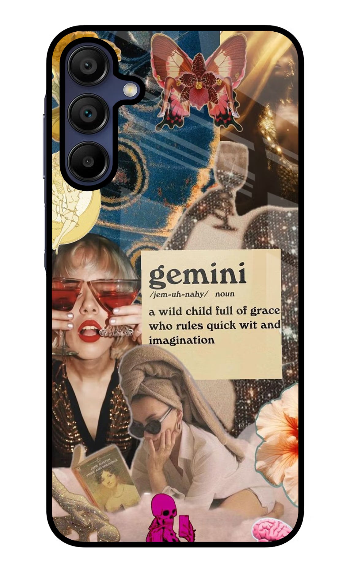 Gemini Zodiac Samsung A15 5G Glass Case Back Cover by Casekaro