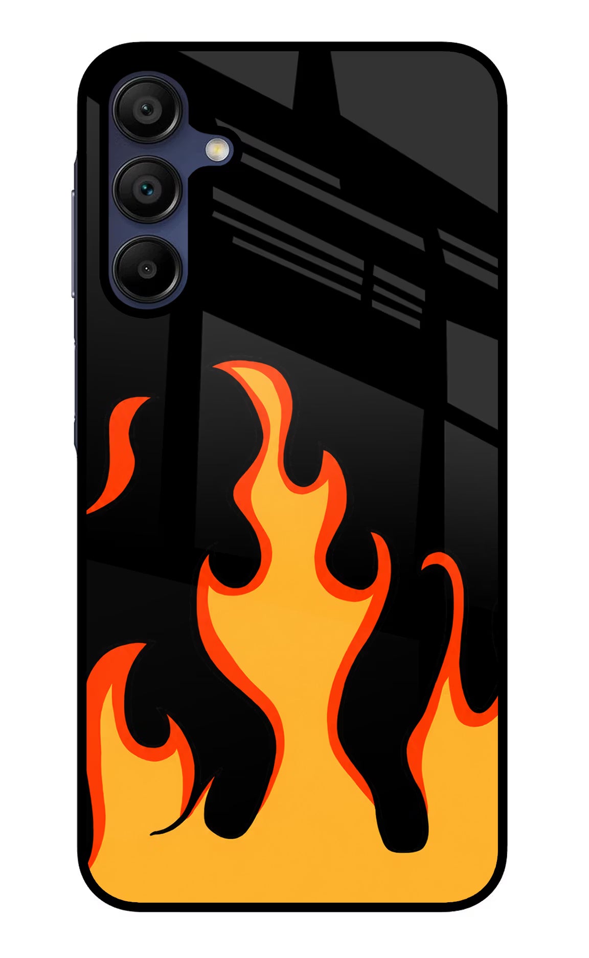 Fired Up – Black Samsung A15 5G Glass Case Back Cover by Casekaro