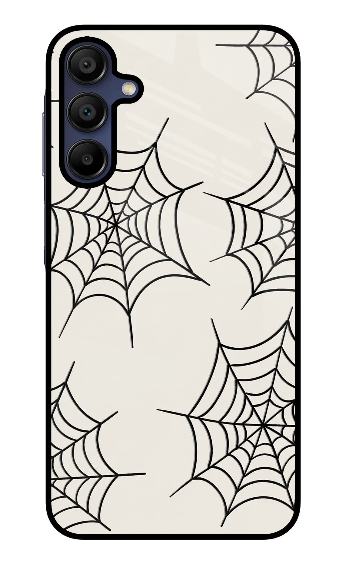Spider Web Samsung A15 5G Glass Case Back Cover by Casekaro