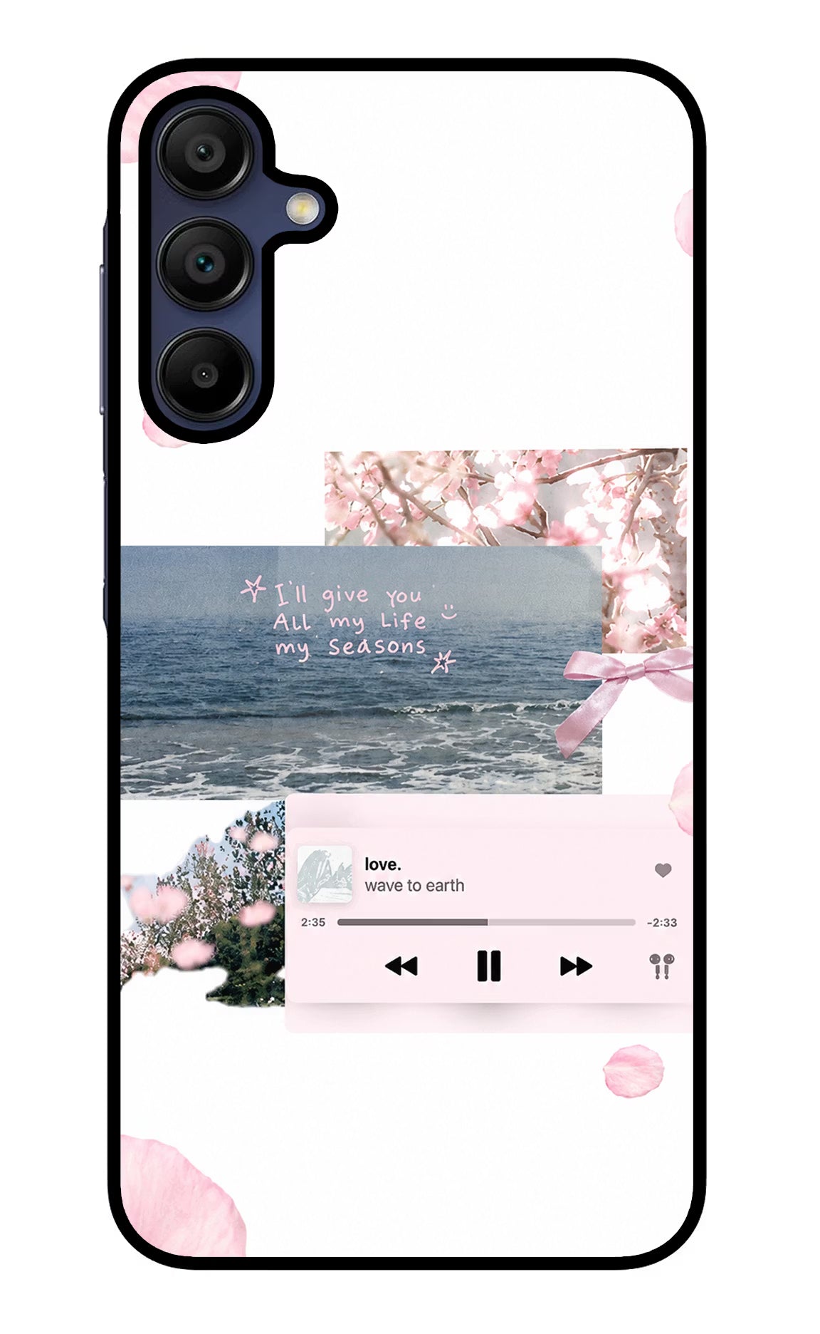 Wave to earth Samsung A15 5G Glass Case Back Cover by Casekaro