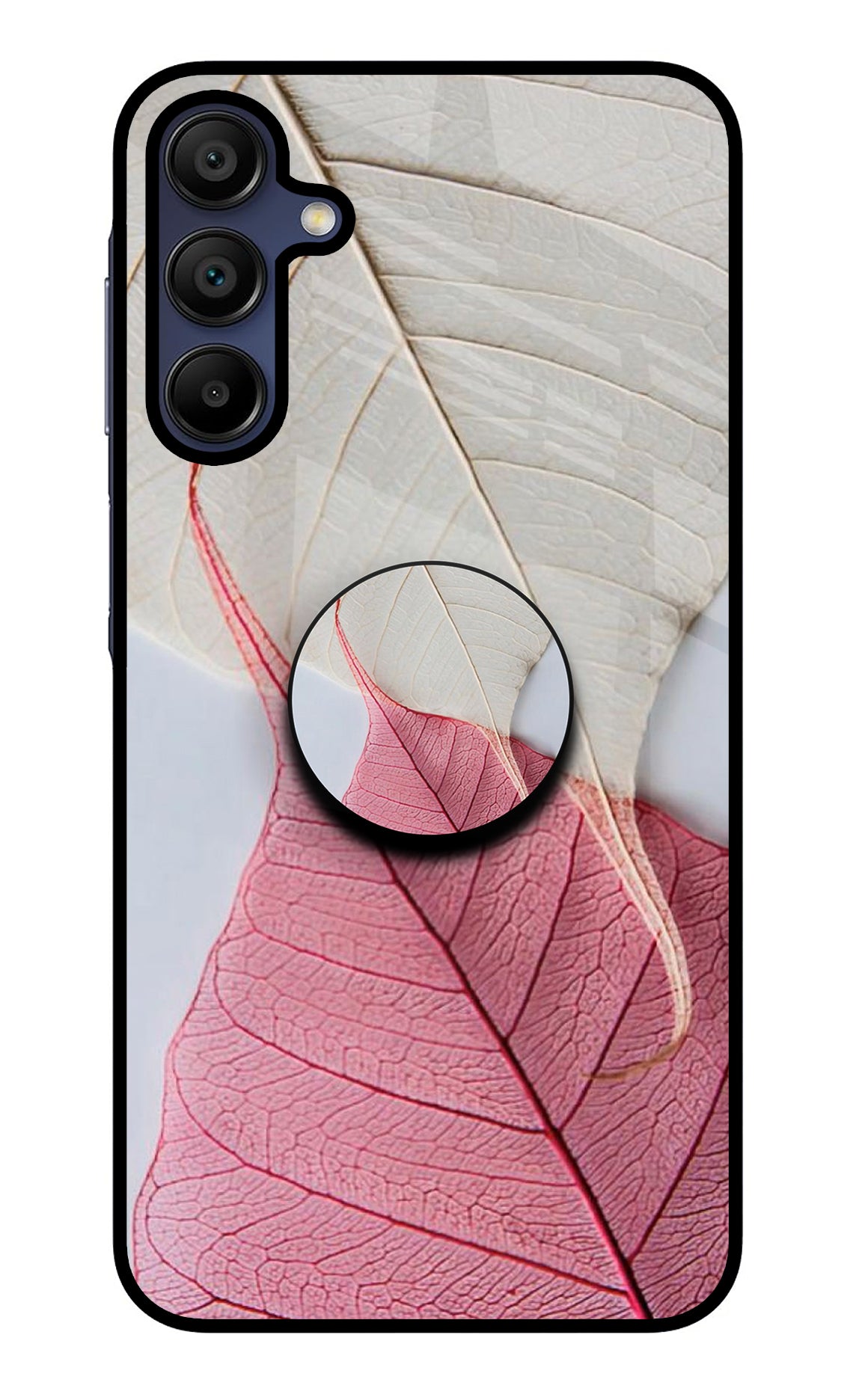 White Pink Leaf Samsung A15 5G Pop Case