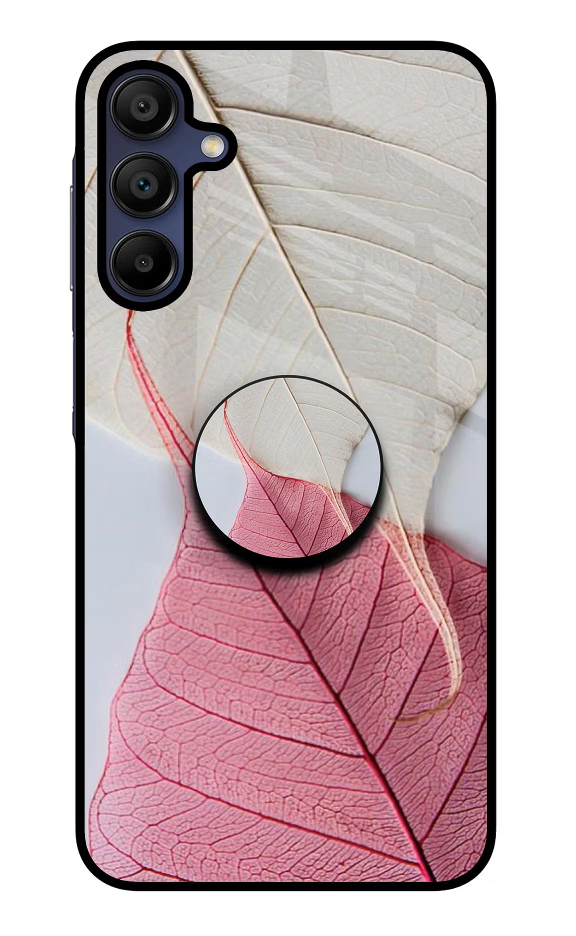 White Pink Leaf Samsung A15 5G Pop Case by Casekaro