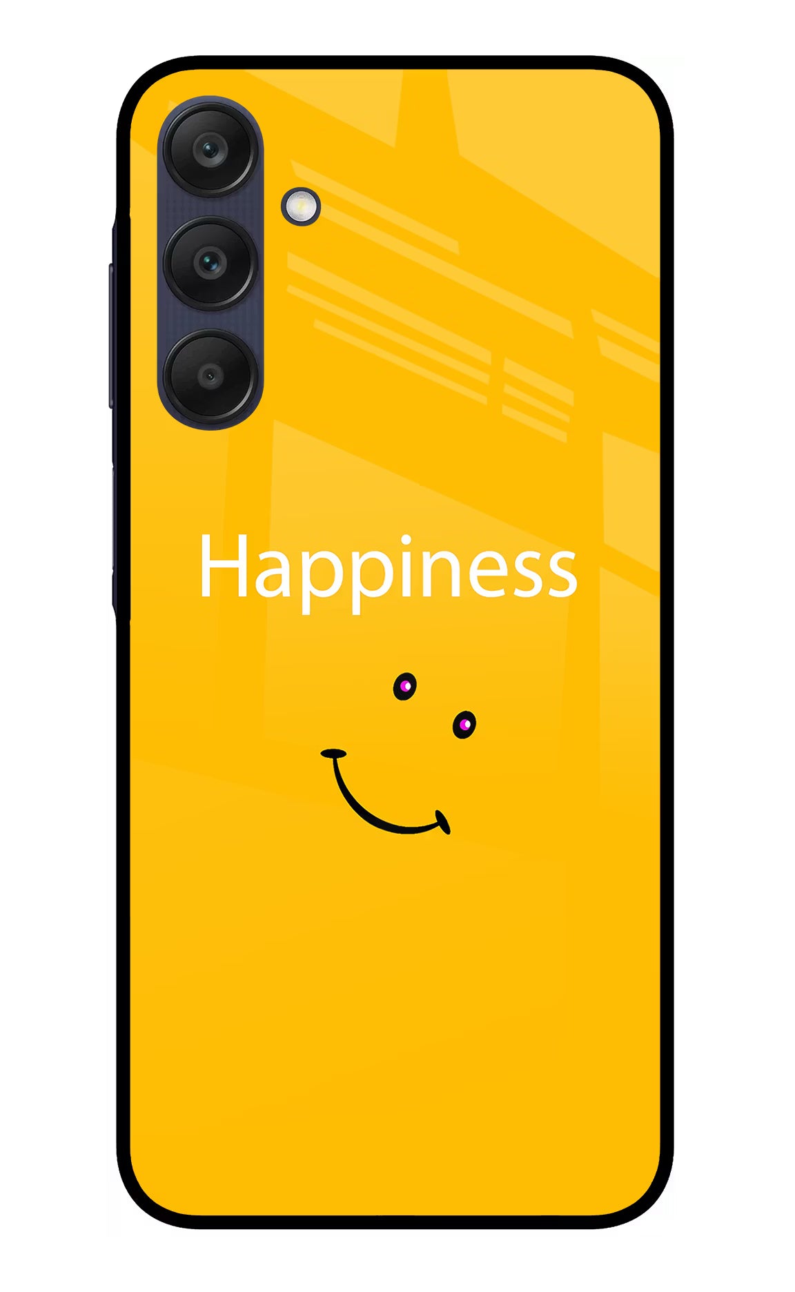 Happiness With Smiley Samsung A25 5G Glass Case Back Cover by Casekaro