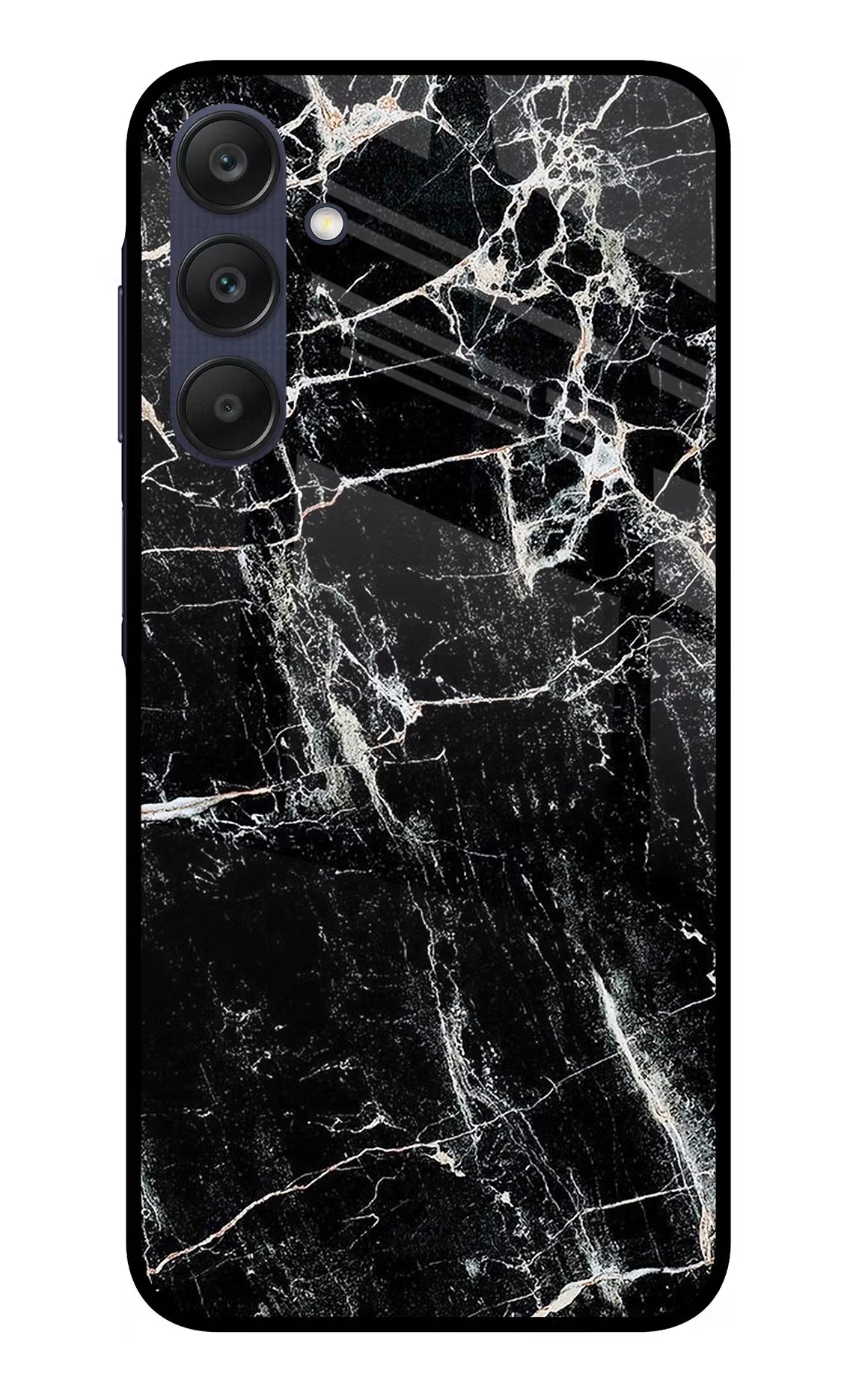 Black Marble Texture Samsung A25 5G Glass Case Back Cover by Casekaro
