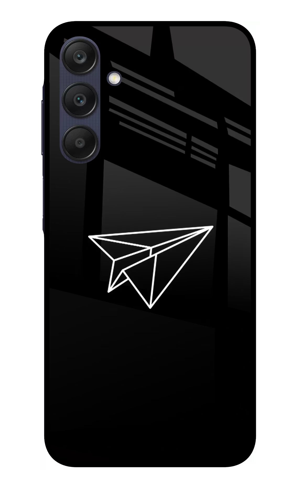 Paper Plane White Samsung A25 5G Glass Case Back Cover by Casekaro