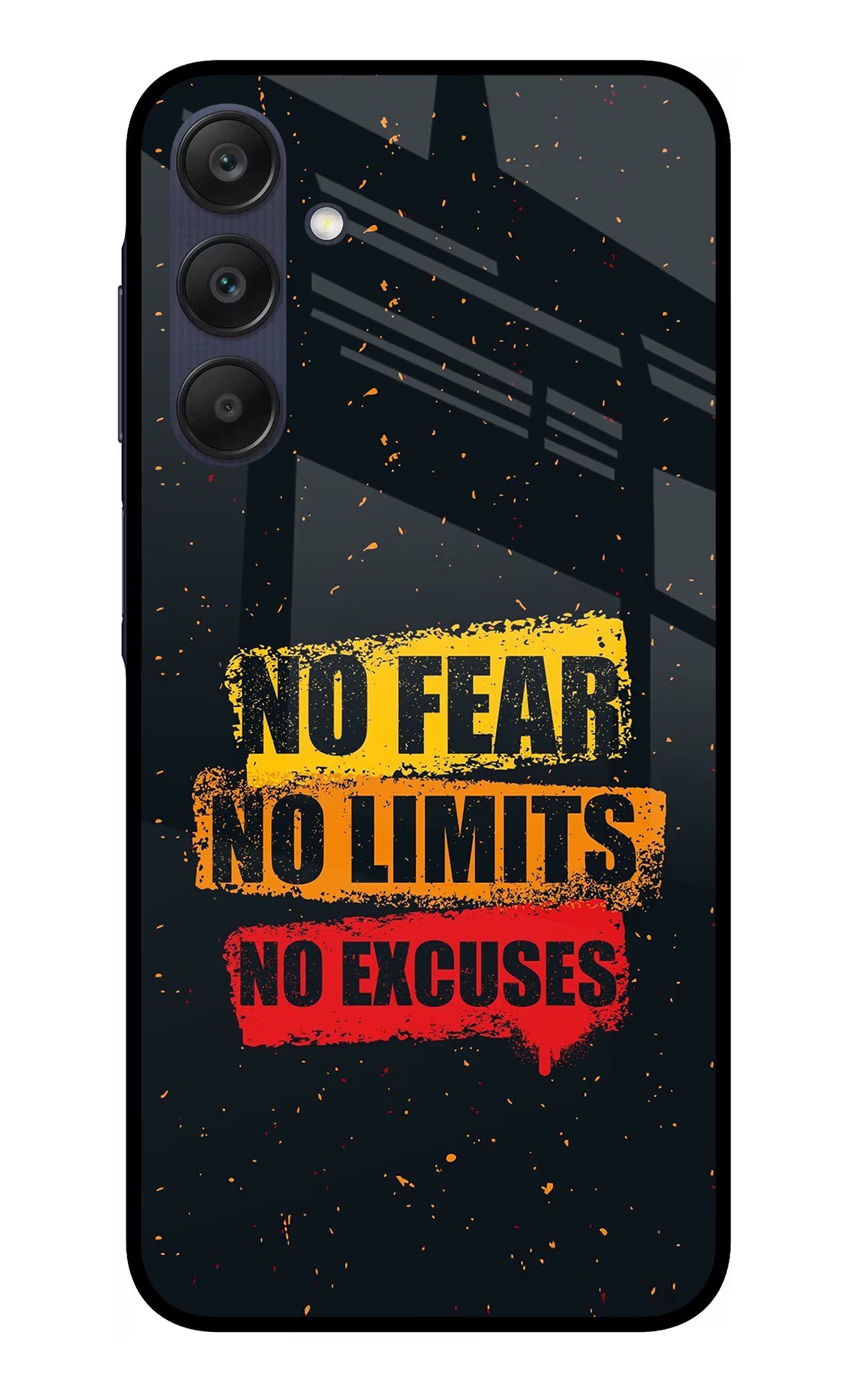 No Fear No Limits No Excuse Samsung A25 5G Glass Case Back Cover by Casekaro