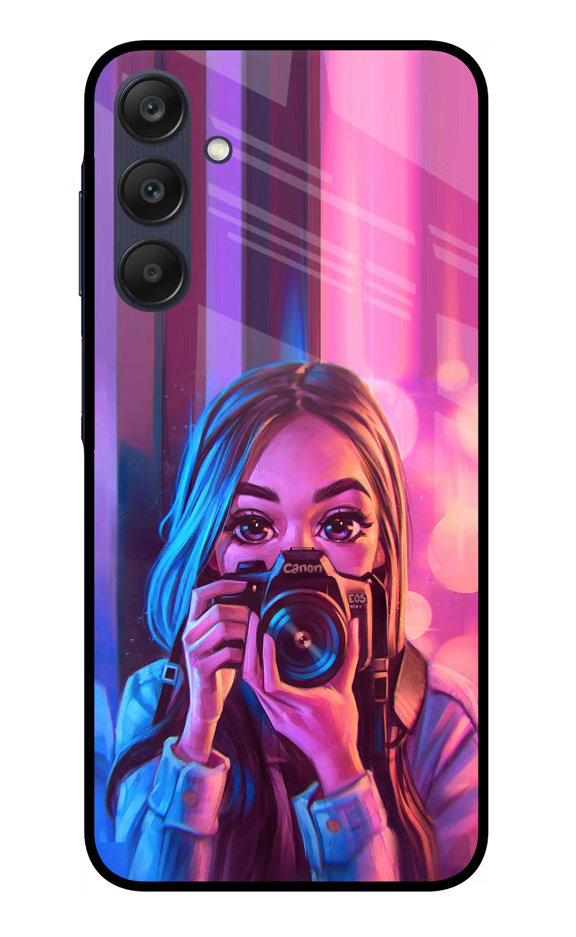 Girl Photographer Samsung A25 5G Glass Case Back Cover by Casekaro