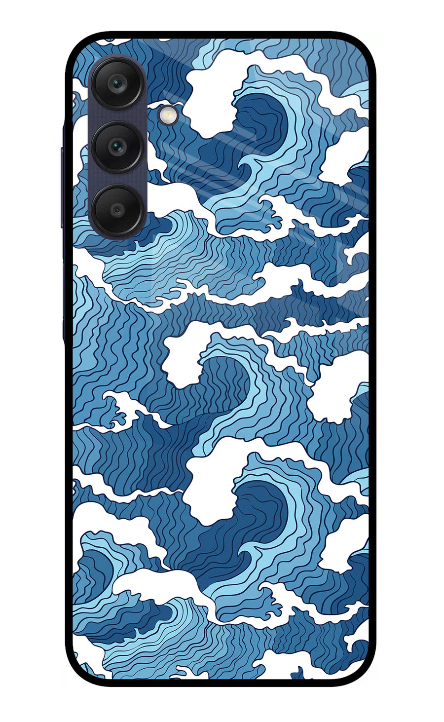 Blue Waves Samsung A25 5G Back Cover, Glass case
