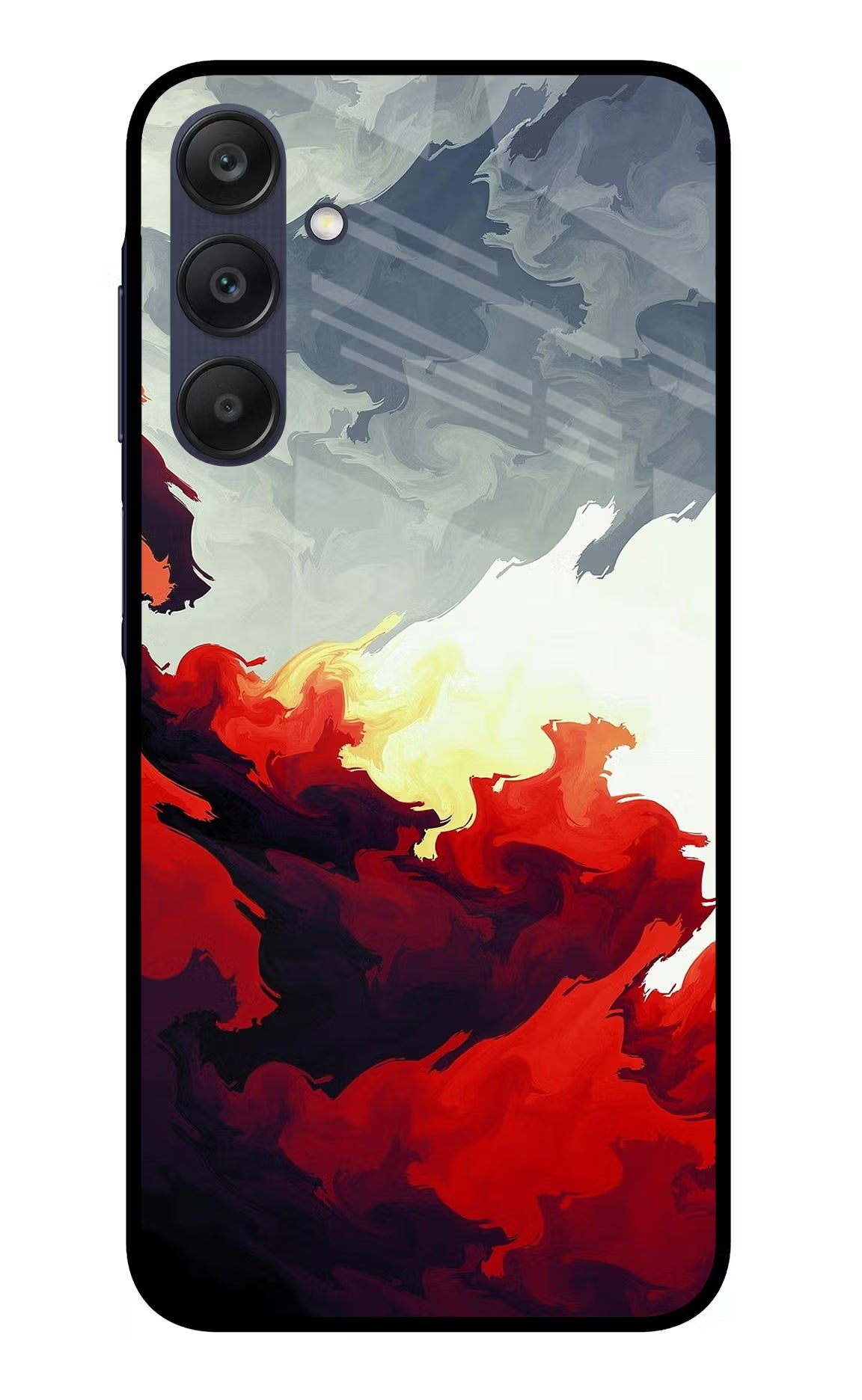 Fire Cloud Samsung A25 5G Glass Case Back Cover by Casekaro