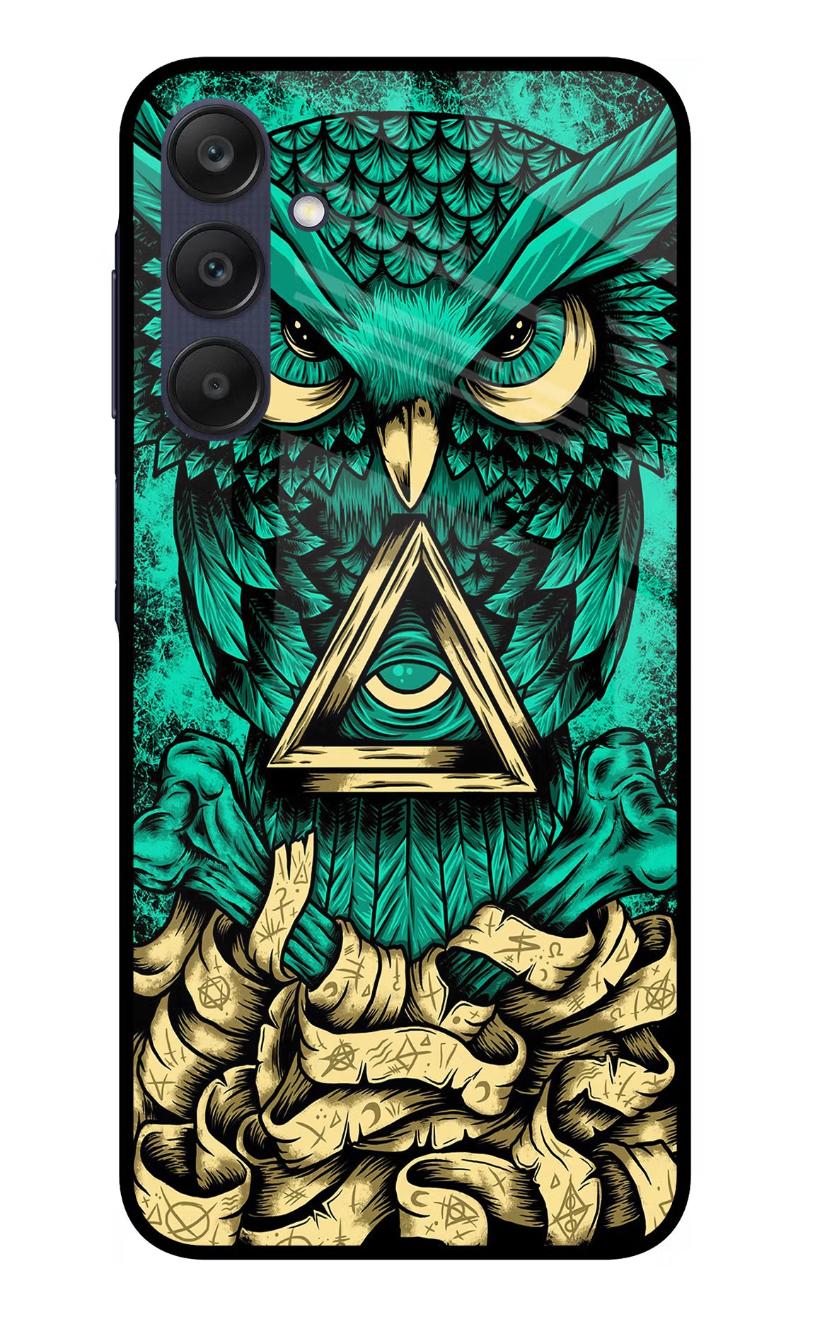 Green Owl Samsung A25 5G Glass Case