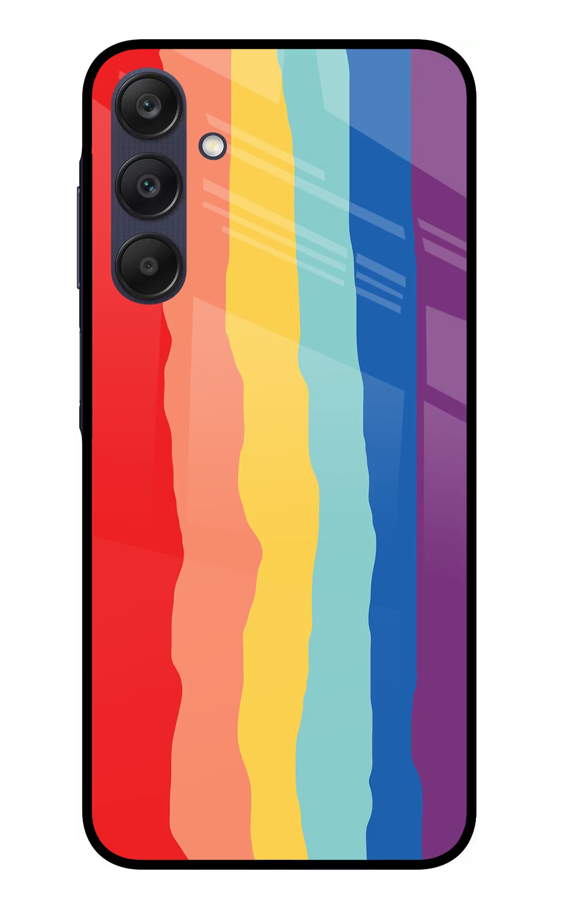 Rainbow Samsung A25 5G Glass Case Back Cover by Casekaro