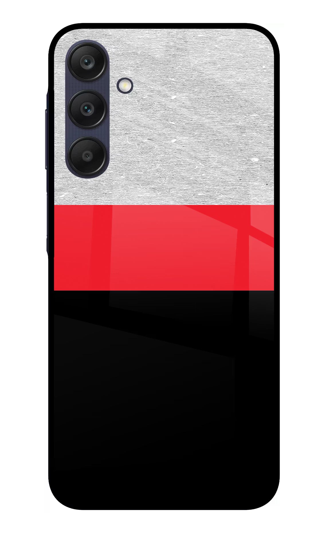 Tri Color Pattern Samsung A25 5G Glass Case Back Cover by Casekaro