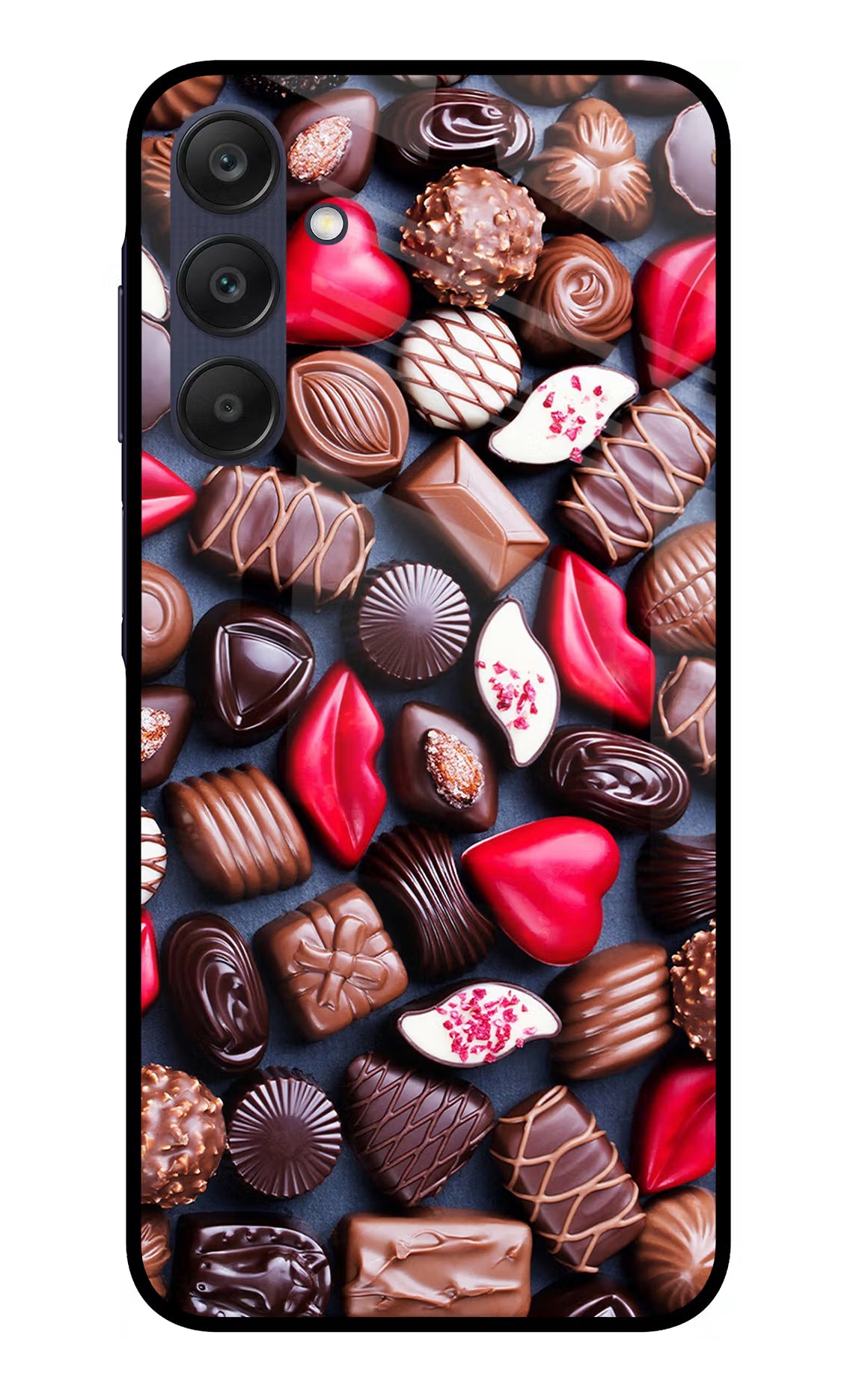 Chocolates Samsung A25 5G Glass Case Back Cover by Casekaro