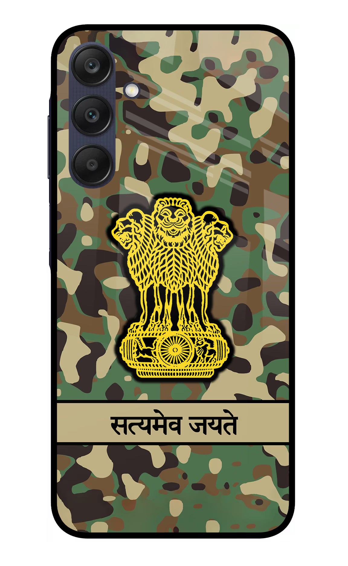 Satyamev Jayate Army Samsung A25 5G Glass Case Back Cover by Casekaro