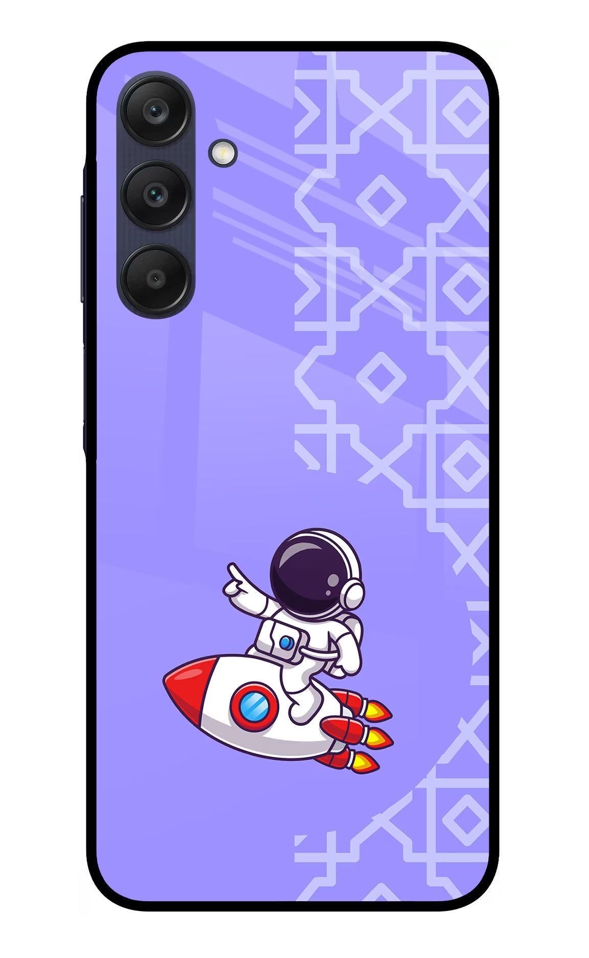 Cute Astronaut Samsung A25 5G Glass Case Back Cover by Casekaro