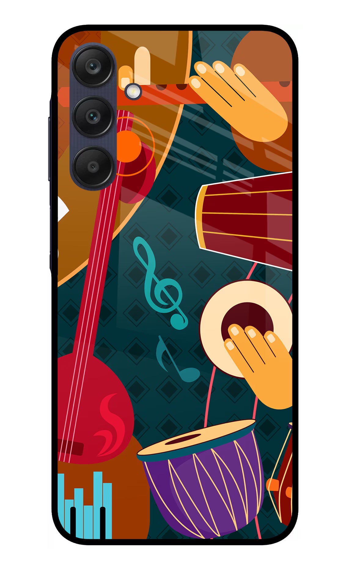 Music Instrument Samsung A25 5G Glass Case Back Cover by Casekaro