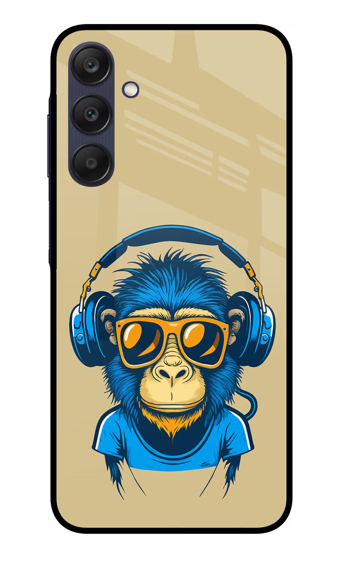 Monkey Headphone Samsung A25 5G Glass Case Back Cover by Casekaro