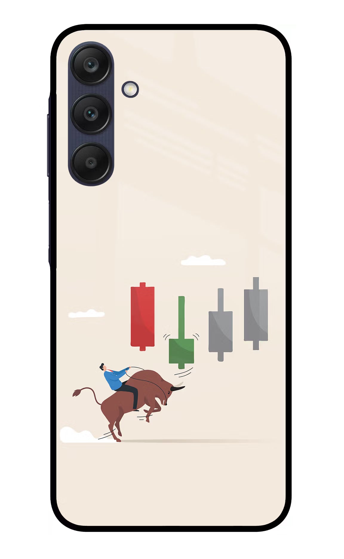 Bull Trading Momentum Samsung A25 5G Glass Case Back Cover by Casekaro