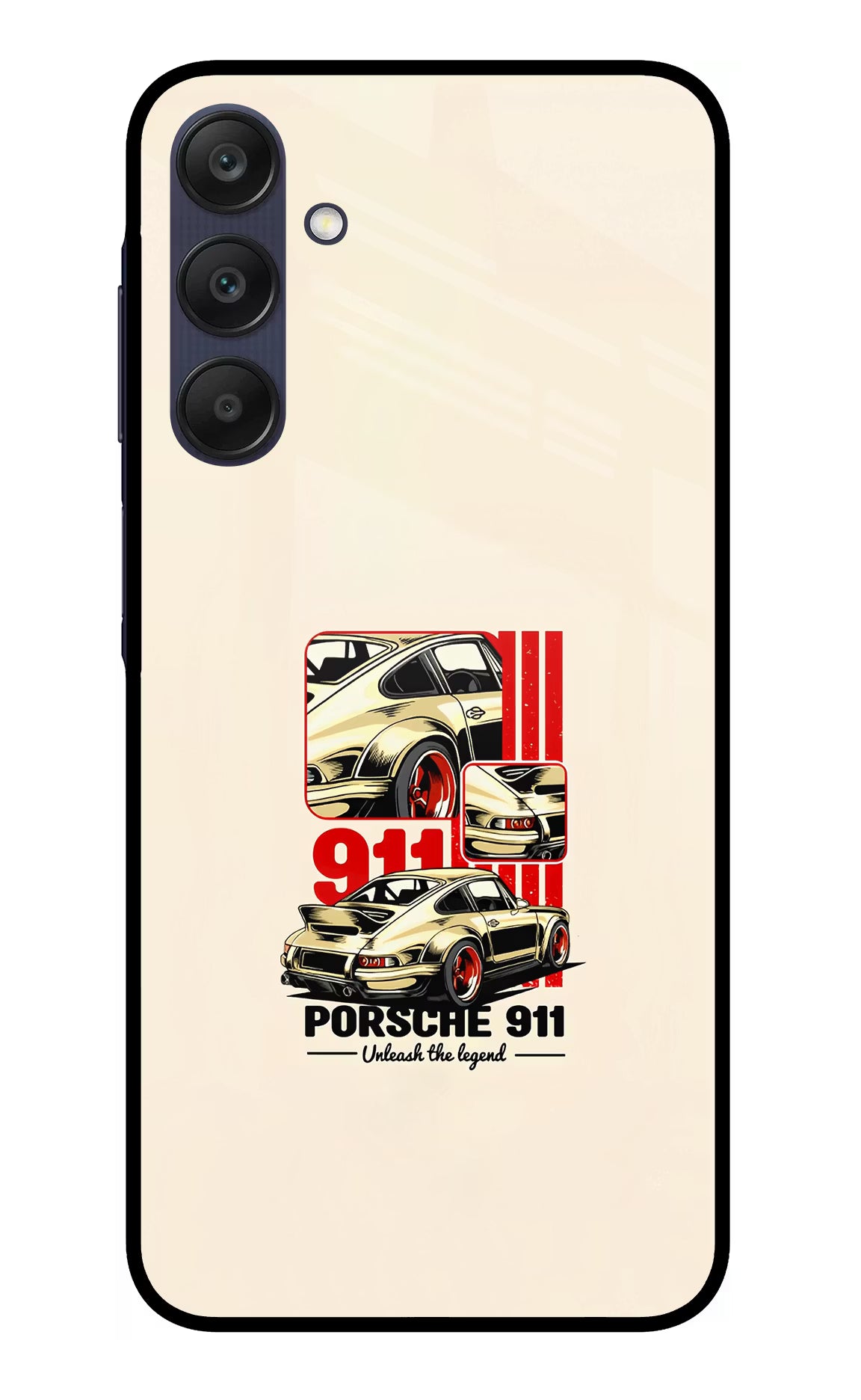 Classic Porsche 911 Samsung A25 5G Glass Case Back Cover by Casekaro