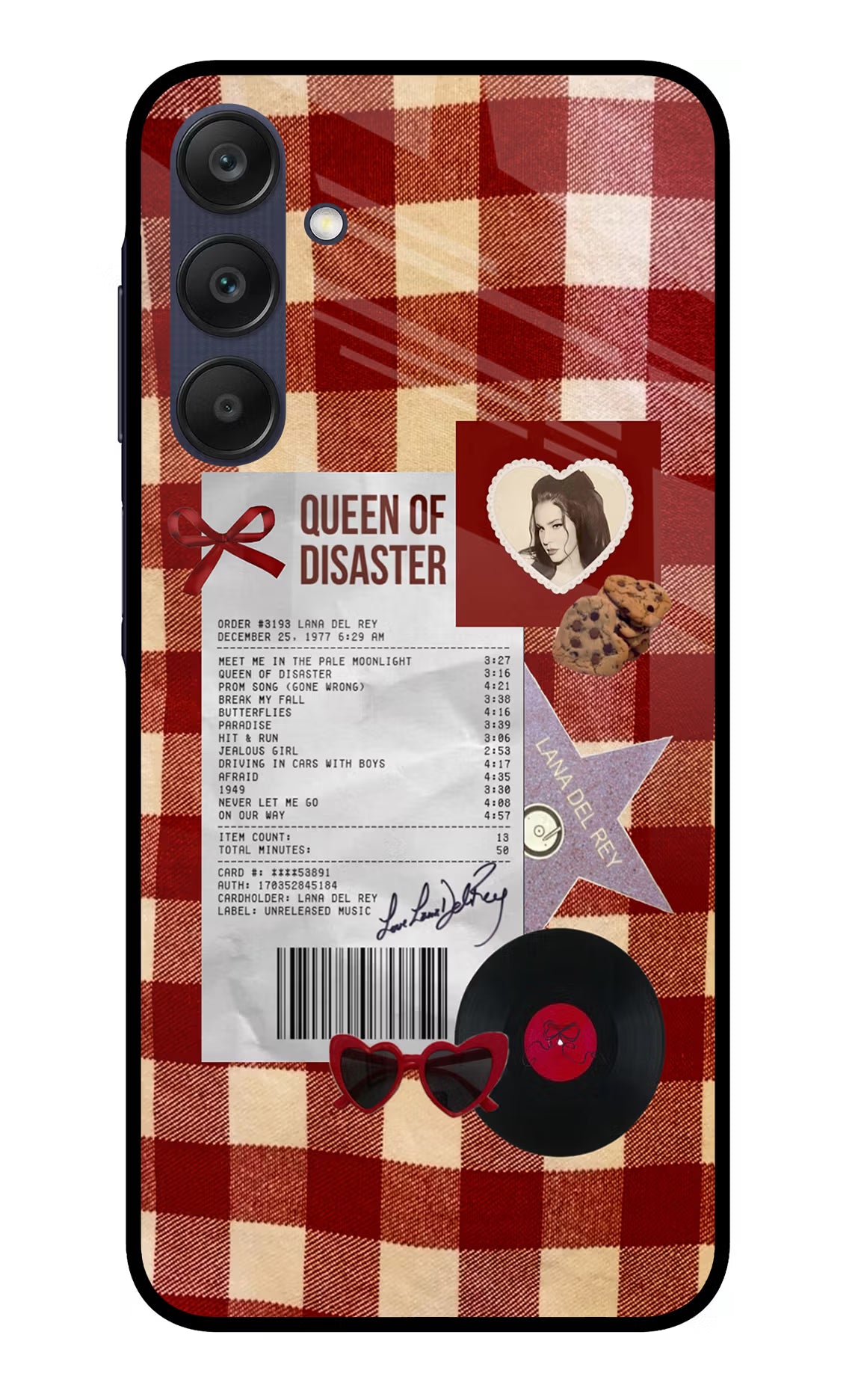 Queen of Disaster Samsung A25 5G Glass Case Back Cover by Casekaro