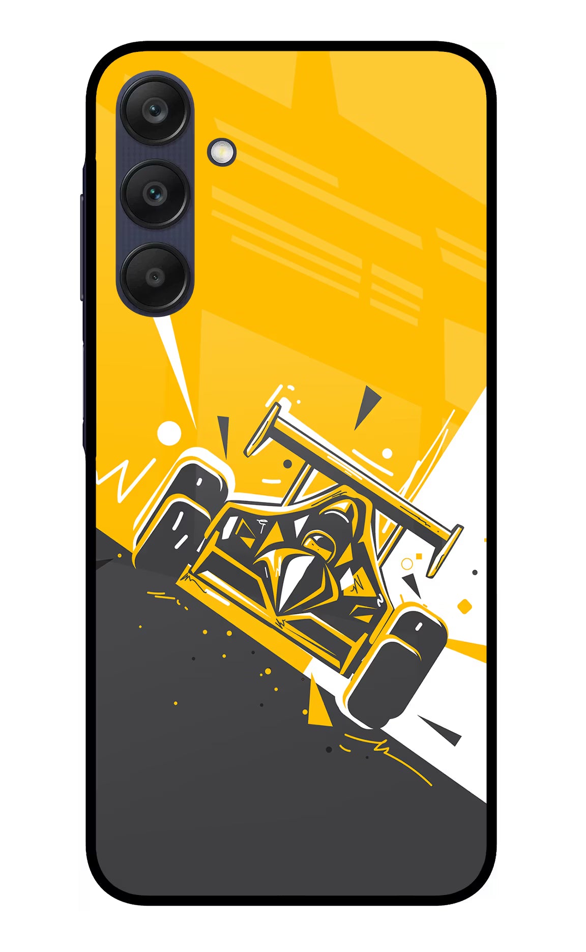 Track King Samsung A25 5G Glass Case Back Cover by Casekaro
