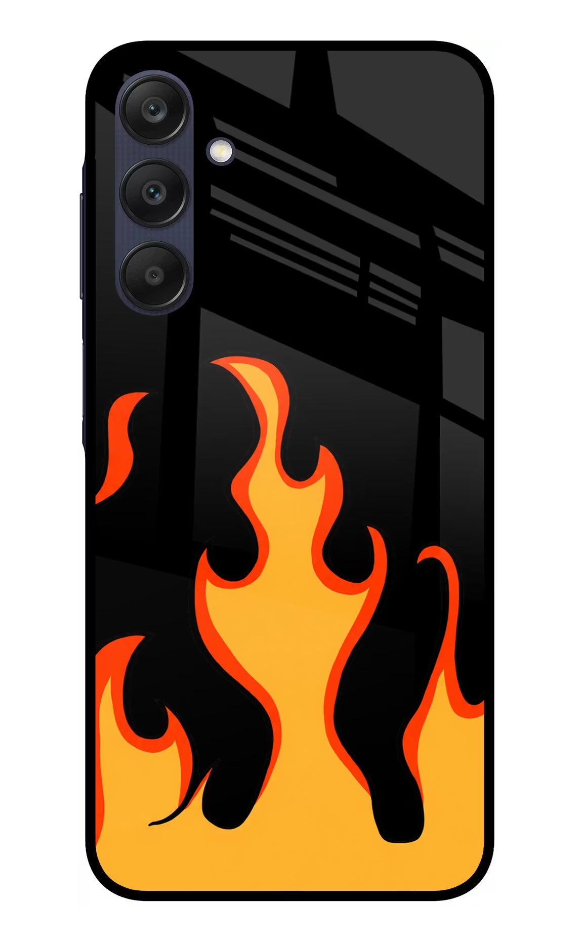 Fired Up – Black Samsung A25 5G Glass Case Back Cover by Casekaro