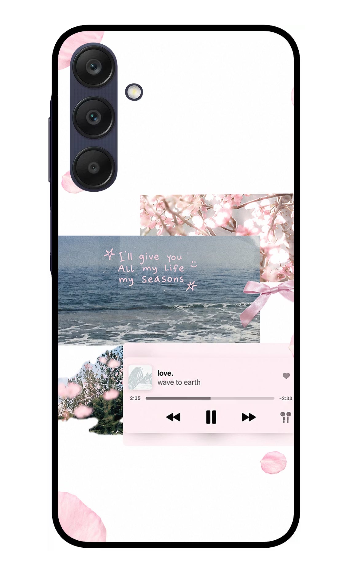 Wave to earth Samsung A25 5G Glass Case Back Cover by Casekaro