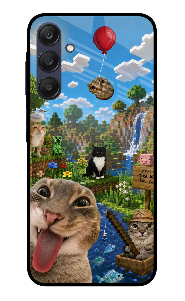 Minecraft Cat Chaos Samsung A25 5G Glass Case