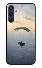 Skydiving Cow Samsung A25 5G Glass Case