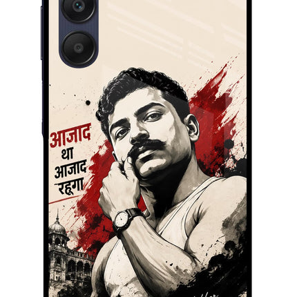 Chandrashekhar Azad Fearless Samsung A25 5G Glass Case Back Cover by Casekaro