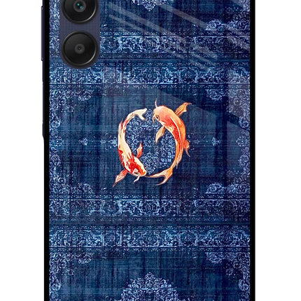 Koi Blue Samsung A25 5G Glass Case Back Cover by Casekaro