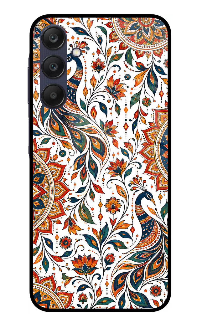 White Mayura Samsung A25 5G Glass Case