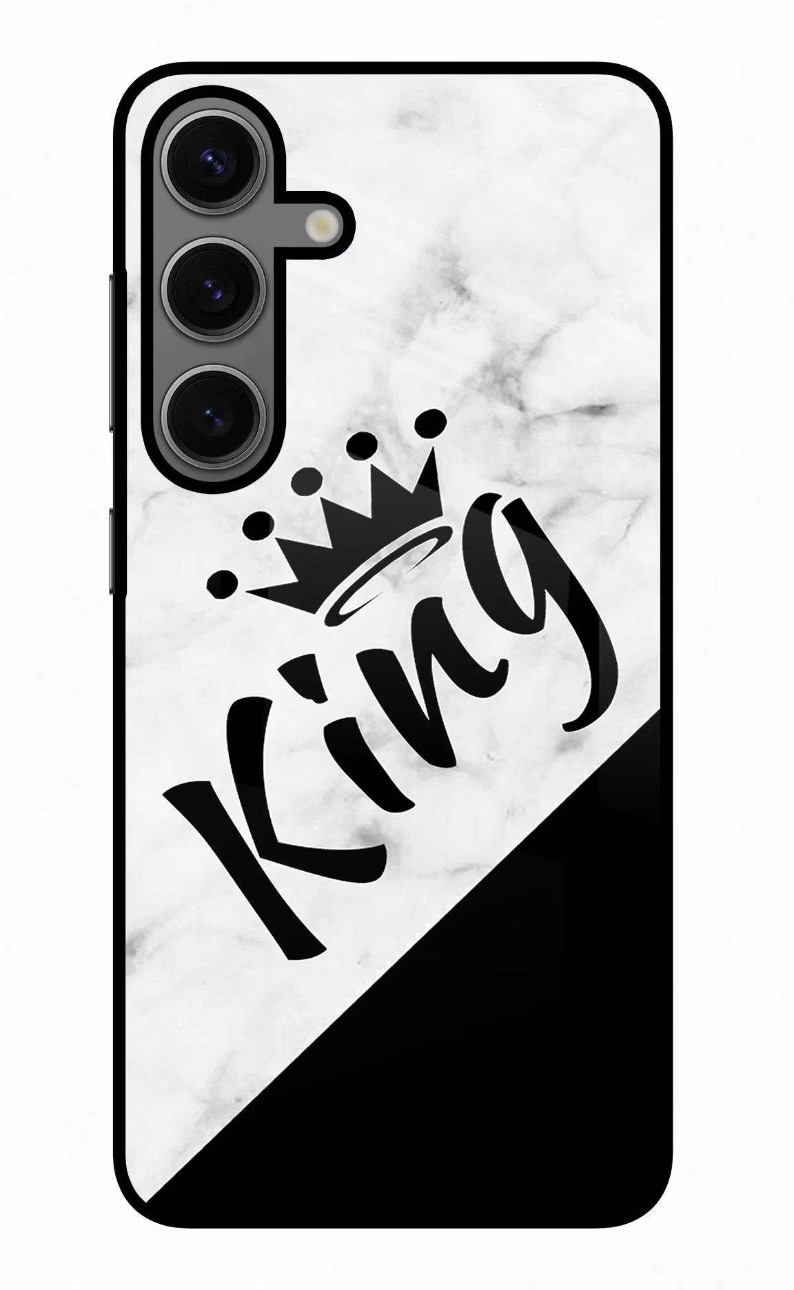 King Samsung S24 Glass Case Back Cover by Casekaro