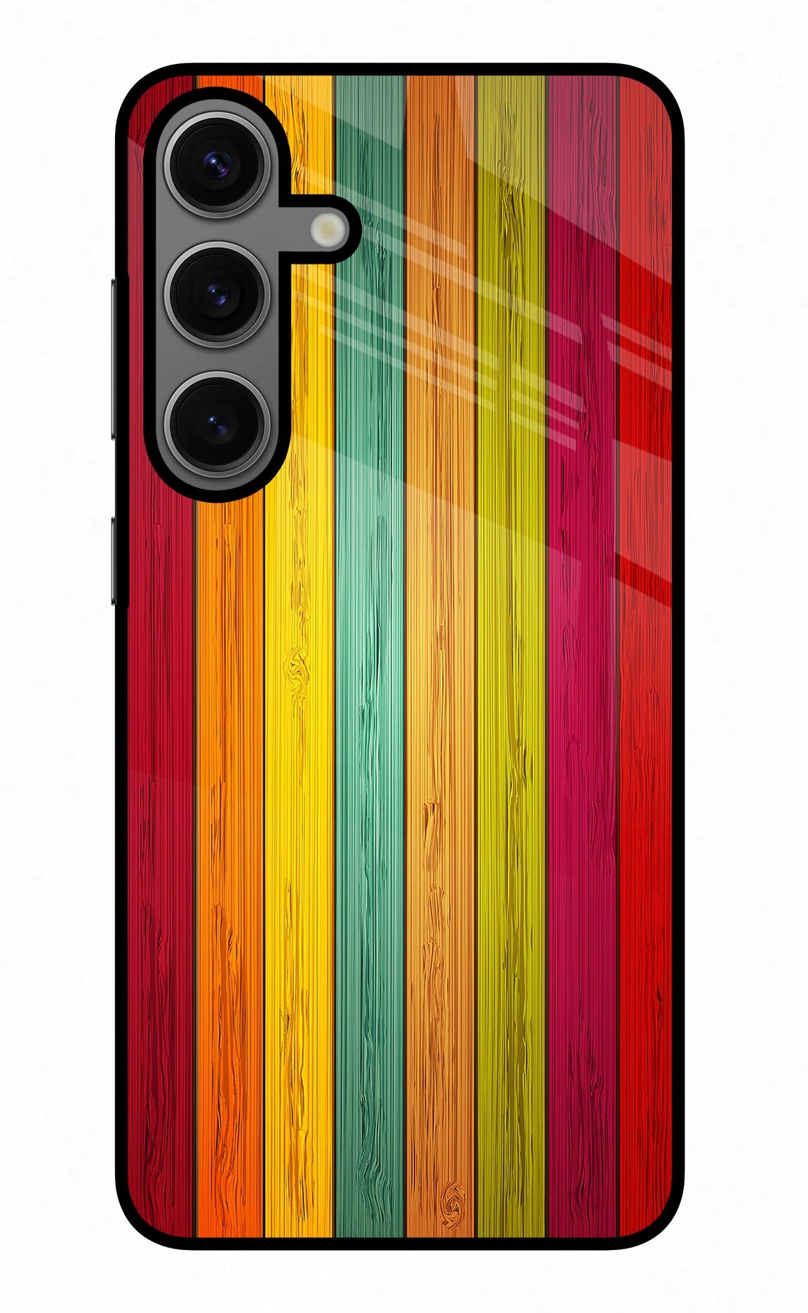 Multicolor Wooden Samsung S24 Glass Case