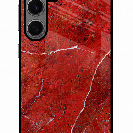 Red Marble Design Samsung S24 Glass Case